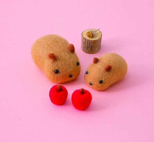 Hamanaka Daifuku Kapi & Little Apple Needle Felting Kit