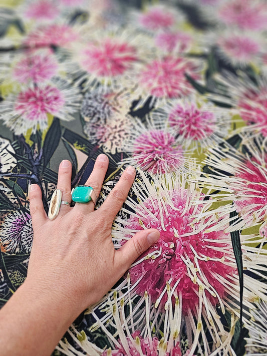 Spotted Quoll - Pincushion Hakea Organic Cotton Poplin