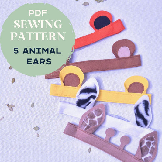 Sewing Pattern 5 Animal Ears by Schooza Makes