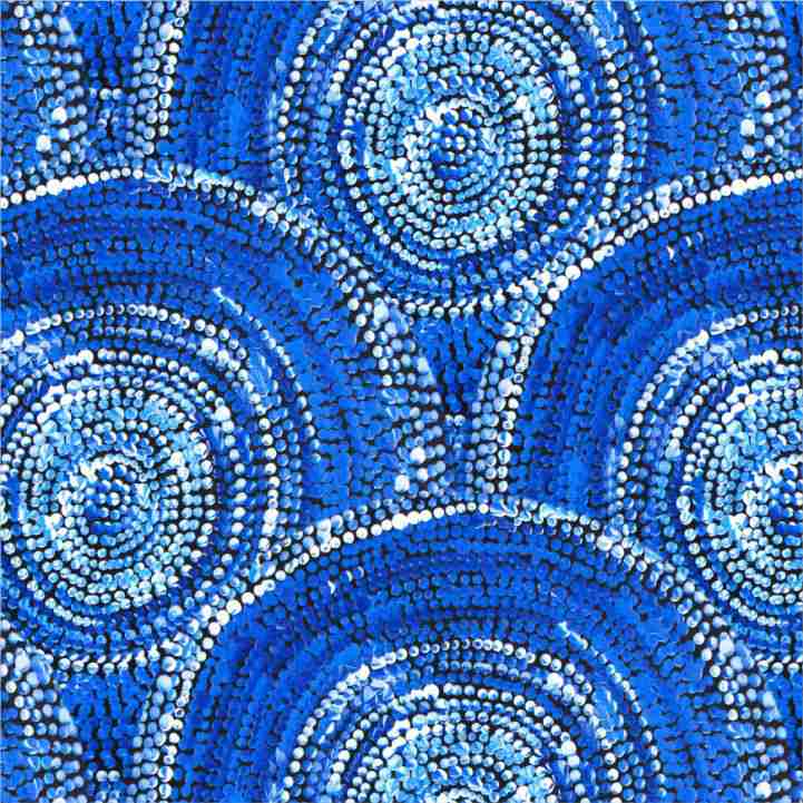 Gari Dari Indigenous Fabric - Sabrina Robertson Blue