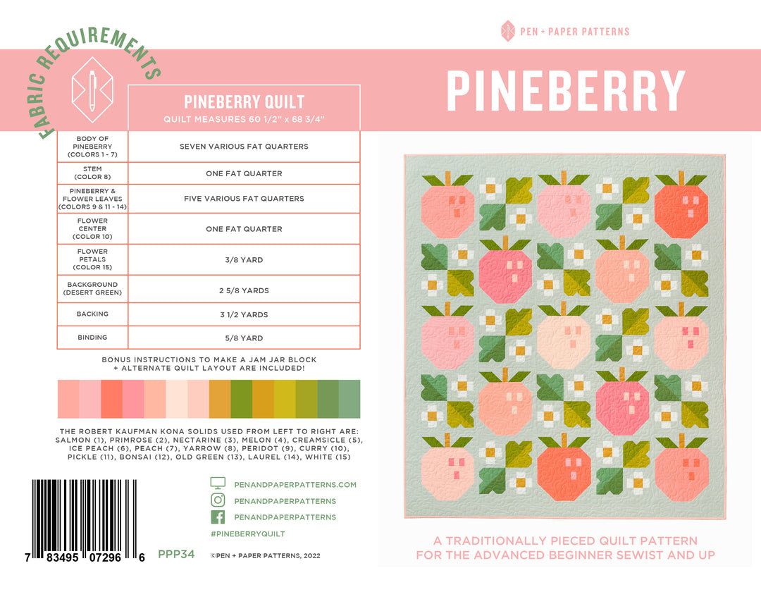 Pineberry Quilt Pattern - Pen + Paper Patterns