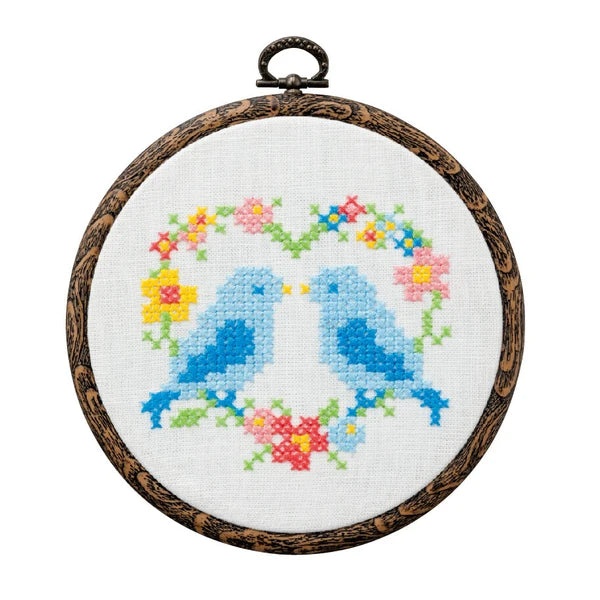 COSMO Coloring-Book Like Cross Stitch Kit Bird